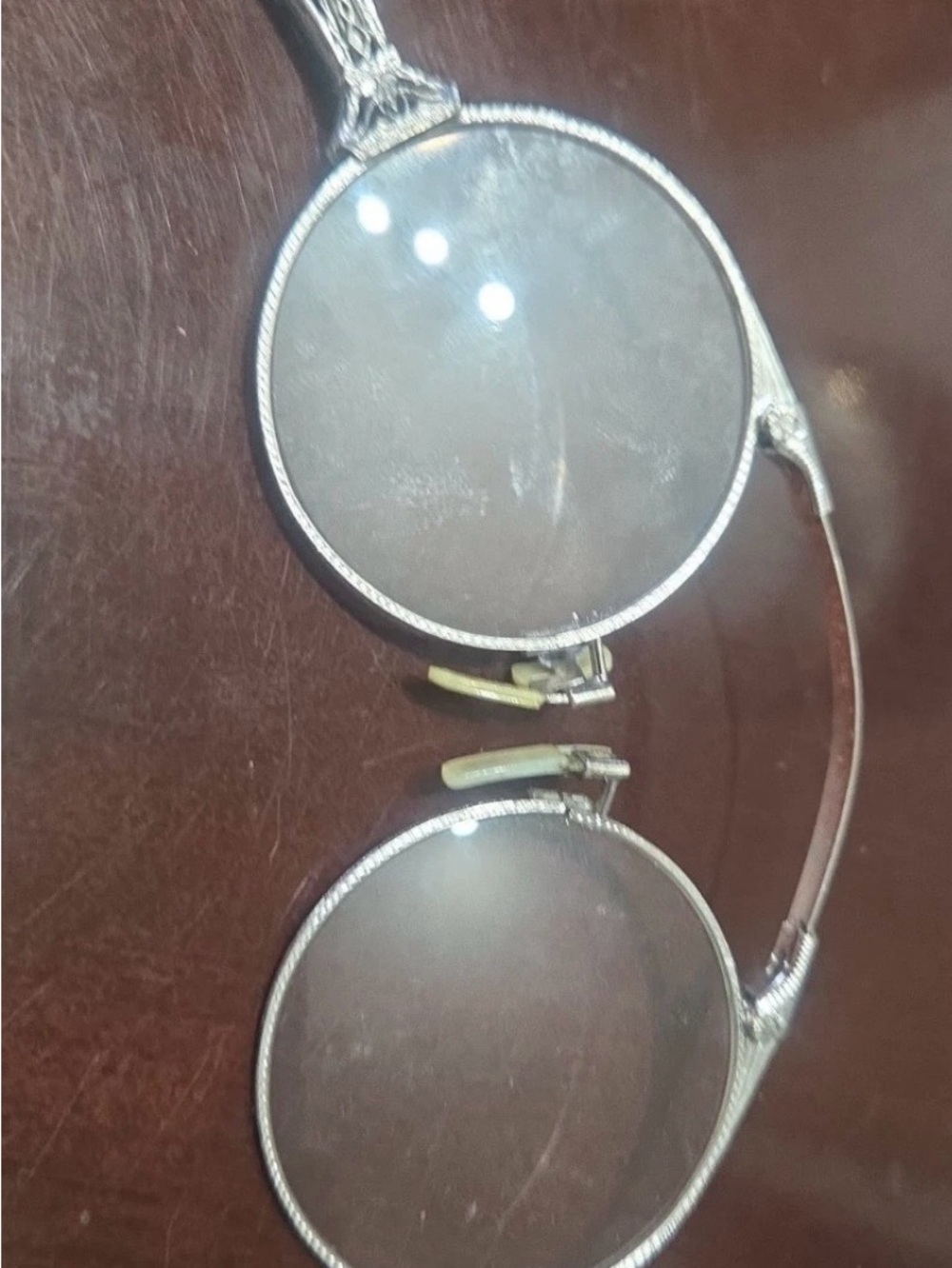 Men’s Round Antique 14k Folding Lognette Eyeglass - please read description